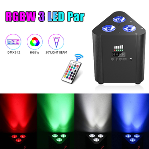 ไฟ LED 3ชิ้นรีโมทคอนโทรลไร้สายไฟพาร์แบตเตอรี่4แบบในตัวเดียวไฟสำหรับล้างเวทีงานแต่งงานไฟเวที - Product Image 3