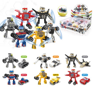 Gacha Blind Box assemblaggio blocchi da costruzione regali per bambini piccolo pezzo giocattoli di natale Robot e città tema per asili - Product Image 6