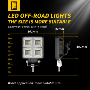 High Quality Driving Lights <strong>12W</strong> 4x4 Square <strong>Led</strong> Work Light Working Light Off Road Motorcycle Truck Car WorkLight <strong>12V</strong> Offroad - Product Image 3