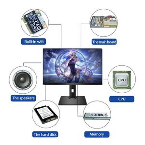 Conjunto de oficina de diseñador de artista gráfico, computadora de escritorio todo en uno, dispositivo electrónico de pantalla grande Hd de alta frecuencia de actualización - Product Image 4