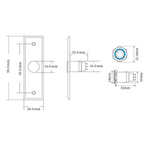 Pulsante di uscita interruttore a spinta porta apriscatole in acciaio inox pulsanti di rilascio per il controllo accessi serratura del cancello elettronico - Product Image 2