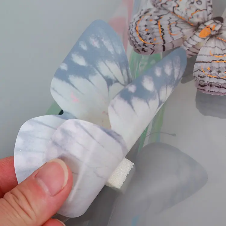 Pegatina de pared de mariposa de PVC de colores 3D, doble mariposa, 12 juegos de decoración creativa, decoración de pared de nevera de mariposa