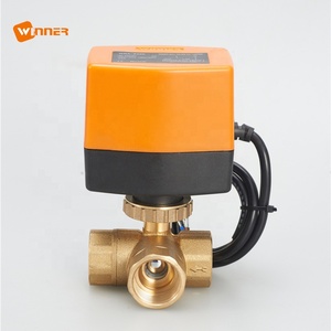 温维尔阀供应商24VDC水流控制阀1/2 ''3/4'' 1 ''电动致动器3路黄铜球阀 - Product Image 1