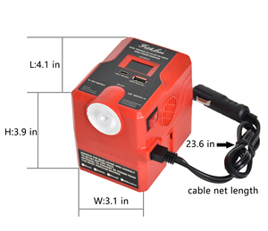 Inversor de corriente 200W con entrada DC12V desde el automóvil o DC18V desde la batería de litio a AC110V/220V (batería compatible Mil 18V) - Product Image 5