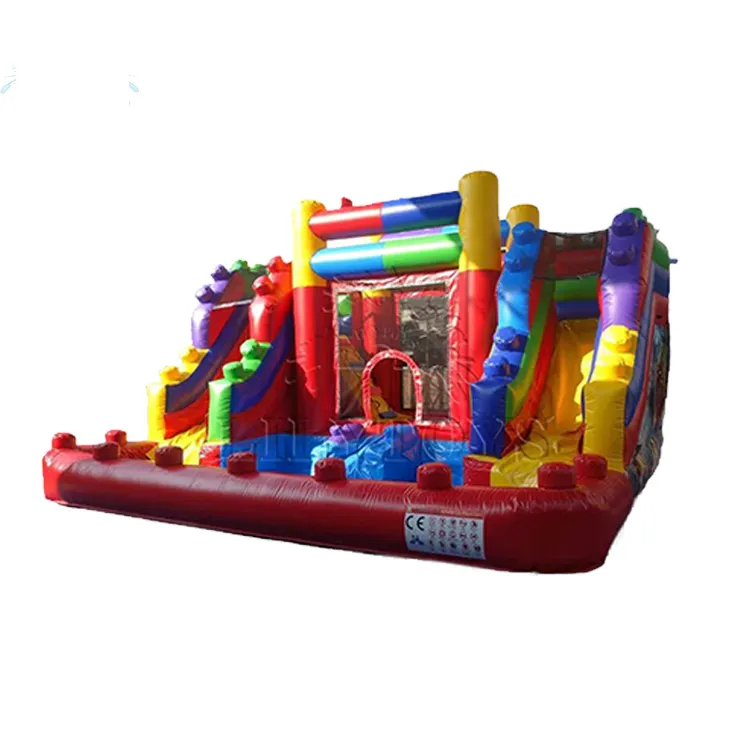 Nouveau château gonflable de rebond sautant de toboggan d'eau de double ruelle de videur de briques colorées pour des enfants