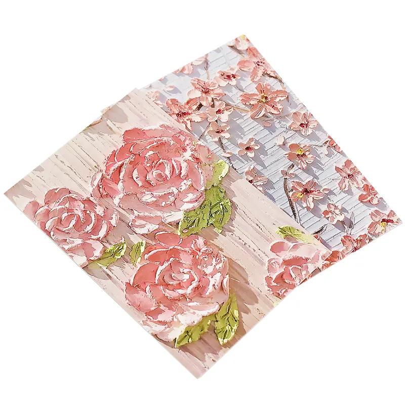 Wholesale Custom Flowers And Plants Greeting Card Printed Paper Cardboard Pink Thank You Cards For Gift Decoration