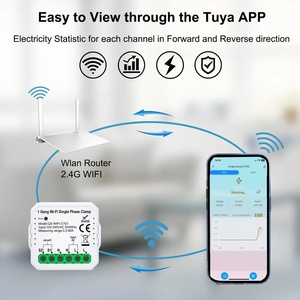 トロイド付きDomoticaZigbeeパワーメーター双方向Tuyaスマートライフエネルギーメータークランプ電流モニター<span class=keywords><strong>Wifi</strong></span>スマート電気スイッチ