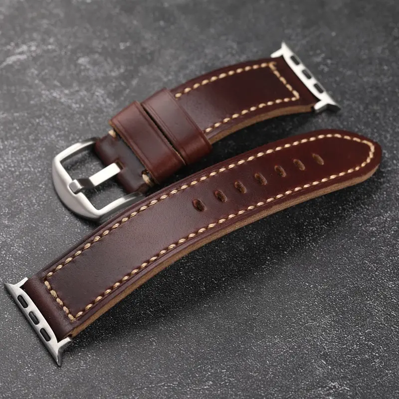 Custom Natural Chromexcel Luxury leather band Smart watch high quality horween leather watch strap 20/22/24/26mm for Panerai