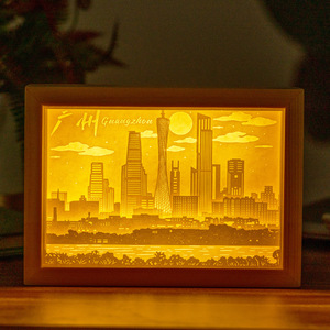 3D LED DIY khắc laser Anime Shadow khung ảnh Đèn trang trí Tabletop hiển thị quà tặng sáng khung ảnh - Product Image 6