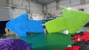 Nghệ thuật sáng tạo triển lãm chữ khổng lồ ký lớn lông sang trọng Fluffy Đỏ <span class=keywords><strong>Inflatable</strong></span> Câu Hỏi đánh dấu mô hình cho Đảng tổ chức sự kiện trang trí - Product Image 4