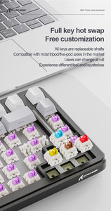 Tấn Công Cá Mập M86 Không Dây Bàn Phím Cơ Khí Bt RGB Ba-Chế Độ Tùy Chỉnh Chơi Game Side Khắc Bàn Phím Chơi Game - Product Image 5