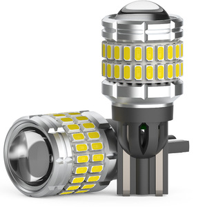 自動照明システムLED T15 W16Wカンバス電球光学レンズ52SMD白赤黄色車内部ターンシグナルハイブレーキライトt15 - Product Image 1