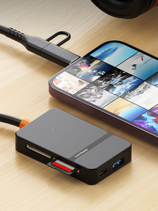 Profesyonel çoklu 6 2 USB 3.0 Hub adaptörü dijital SD/TF/MS/CF kart USB bellek Disk genişletme kart okuyucu telefon bilgisayar için - Product Image 5