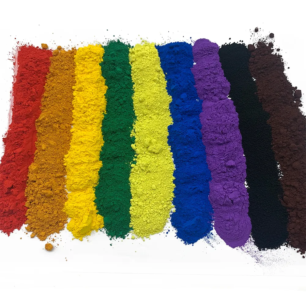Pigmentos de óxido de hierro, fabricantes de colorantes en polvo, tinte para madera, pintura seca, polvo coloreado, pigmentos de hormigón, tintes de fábrica, velas