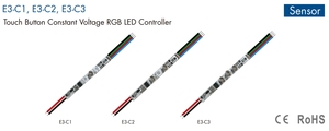 E3-C1 E3-C2 E3-C3 5-24VDC 1.5A 1触摸按钮CV RGB发光二极管控制器 - Product Image 2