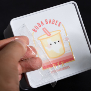転写印刷永久粘着包装ラベルステッカー防水ビニールカスタムロゴ3DVv転写ステッカー - Product Image 1