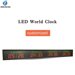 Zhong Xiao Xiao Große digitale LED-Wanduhr für den Innenbereich 4 Zeitzonen Welt Mehr zonen uhr Elektrische Nadel anzeige Industrieller Timer - Product Image 4