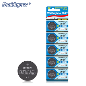 Doublepow 5pcs CR1620 3V lithium đồng xu di động pin 70mAh dl1620 ecr1620 gpcr1620 nút pin cho đồ chơi thiết bị gia dụng đồng hồ - Product Image 1