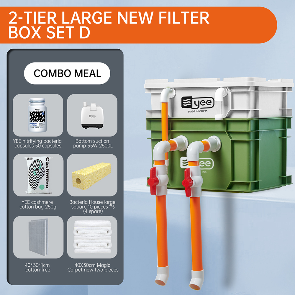 White and green 2-tier large new filter box set D