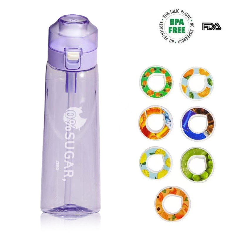Coupe à parfum violet transparent avec logo et 7 anneaux
