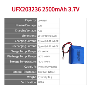 Nhà Máy Bán buôn 203236 lithium polymer pin 2500mAh pin 3.7V Pin gói - Product Image 2