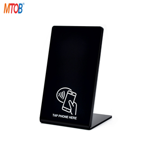 NFC 13.56mhz הדפסת לוגו אישית אקריליק חומר שולחן מעמד כרטיס NFC כרטיס סקירה של NFC גוגל
