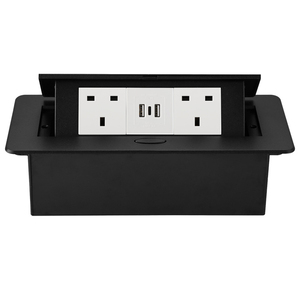 银色/黑色通用三孔桌面电源插座3.1A USB type-c插座250v 13A隐藏式书桌厨房桌面插座 - Product Image 4