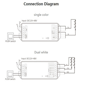 PZ2 2 in 1 LEDコントローラーZigbee 3.0 2.4G出力最大20A明るさと色温度調整可能なサポートプッシュ調光 - Product Image 4