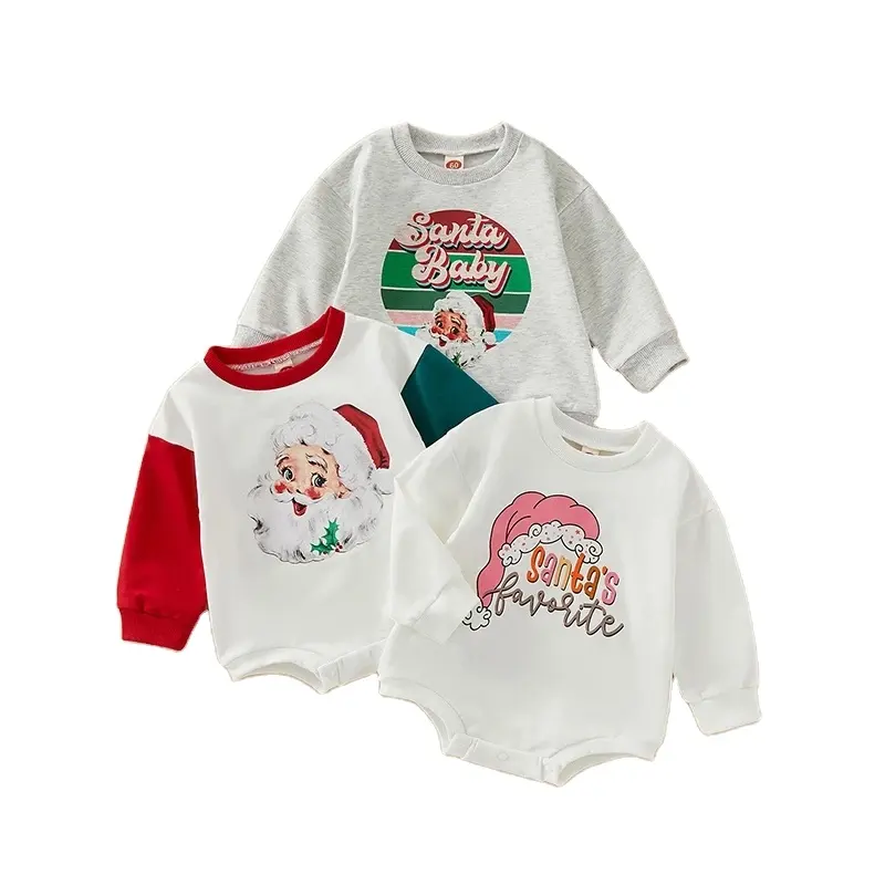 2023 My 1st Christmas Baby Boy Girl Clothes felpa maglione pagliaccetto babbo natale stampato pagliaccetto natalizio