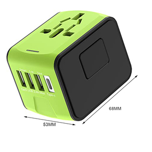 3 USB 1 tip-c portu ile evrensel seyahat adaptörü abd ab İngiltere AU tak cep telefonu duvar şarj hızlı şarj blok şarj - Product Image 5