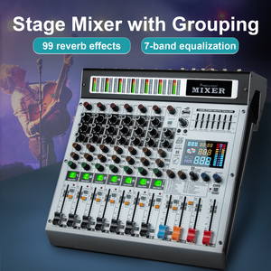 Biner-Mezclador de audio profesional con interfaz de audio de 8 canales, mezclador de audio profesional con 2 mariscales