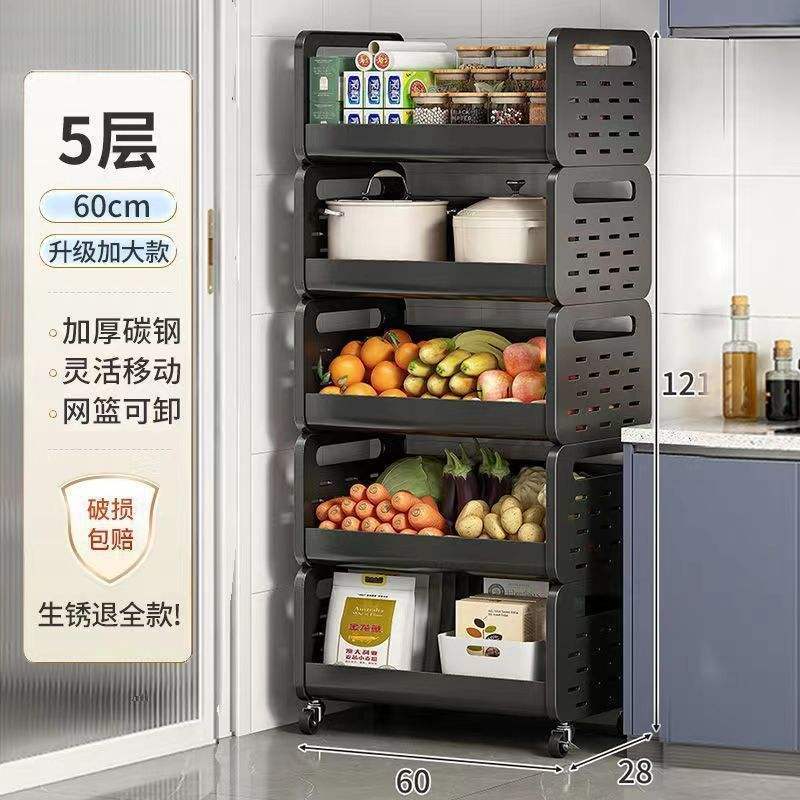 60cm-étagère noire à cinq niveaux