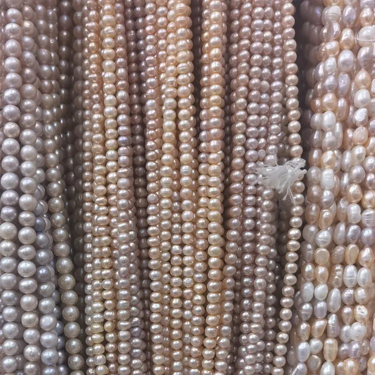 Perlas naturales de colores, hilo de perlas de agua dulce, 3-12mm
