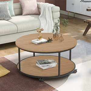 Yeni modern basit tarzı büyük ev üst çay merkezi tekerlekler ile hareketli çift sehpa - Product Image 4