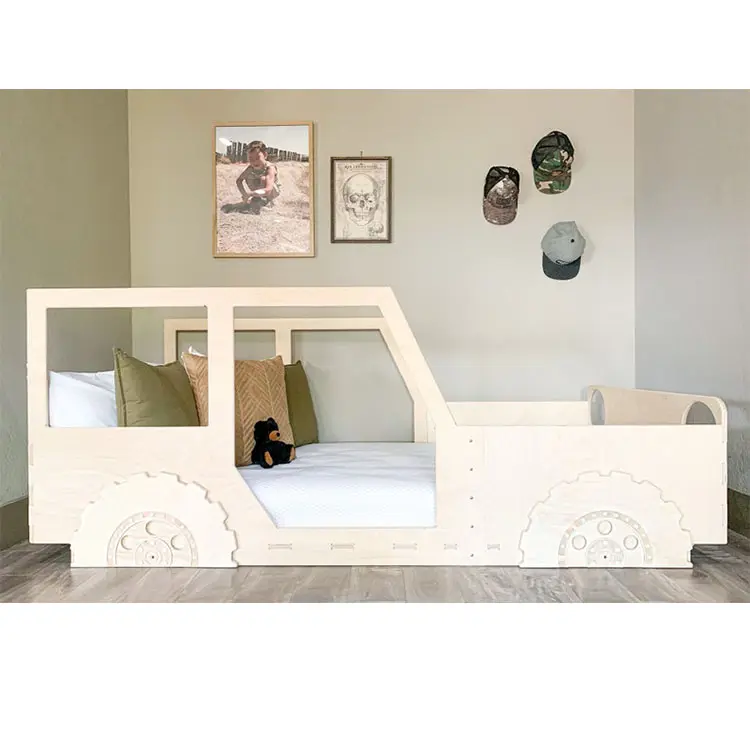 Modern Wooden Kids Beds For Boys Furniture Cute Car Children Bed