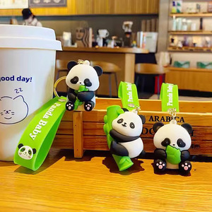 Nhà Sản Xuất Bán Hàng Trực Tiếp Dễ Thương Phim Hoạt Hình Màu Đỏ <span class=keywords><strong>Panda</strong></span> PVC Keychain Ba Chiều Mềm Nhựa Thiết Kế Nhỏ Món Quà Sáng Tạo - Product Image 3