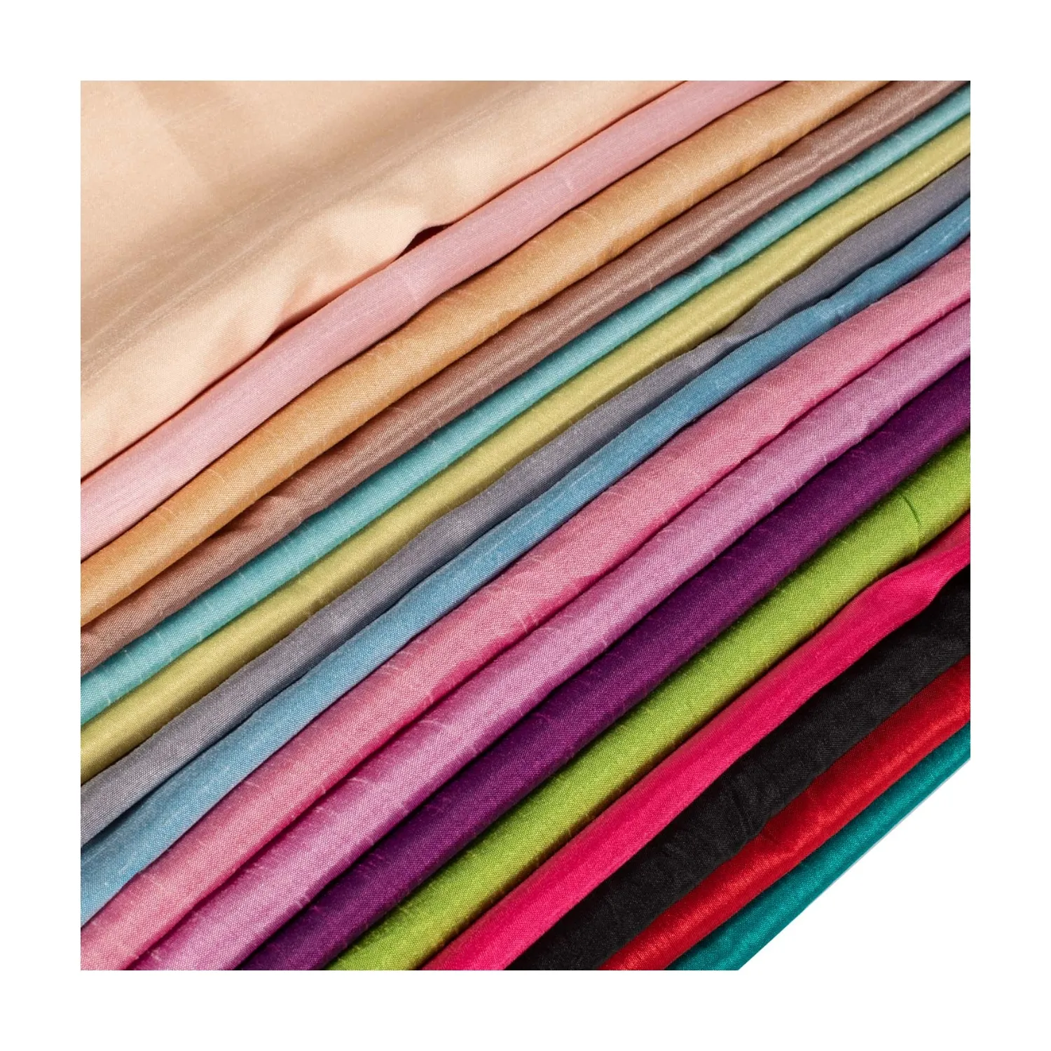 Stock Multi colori poliestere Shantung Slub Dupion tessuto per tende