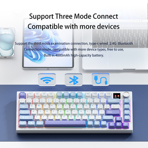 New Arrival Professional 81 Key LED Backlit Mechanical Gaming <strong>Keyboard</strong> USB Wired 75 Percent Wireless 2.4G <strong>Bluetooth</strong> <strong>Keyboard</strong> - Product Image 4