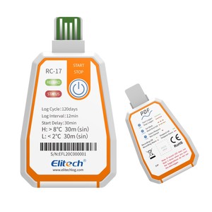 Elitech RC-17 נייד חד פעמי טמפרטורת נתונים לוגר מדחום נתונים לוגר לחיסון תחבורה