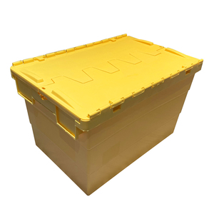 Caja móvil de plástico resistente de almacenamiento apilable logística respetuosa con el medio ambiente al por mayor con tapa