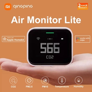 Mihome App Homekit Qingping เครื่องตรวจจับอากาศหน้าจอสัมผัส Retina Lite CO2 PM2.5 PM10สำหรับงานตรวจสอบความชื้นอุณหภูมิ