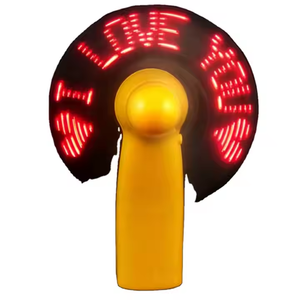 Mini nuevo producto portátil práctico Led mensaje personalizado ventilador de batería, pantalla Led programable ventilador eléctrico de mano