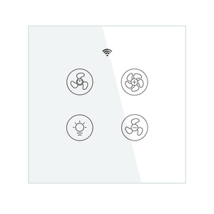 LEDEAST WS-EU-FL Tuya APP WiFi akıllı tavan işık duvar dokunmatik anahtarı Wifi + RF433 akıllı Fan ışık anahtarı - Product Image 1