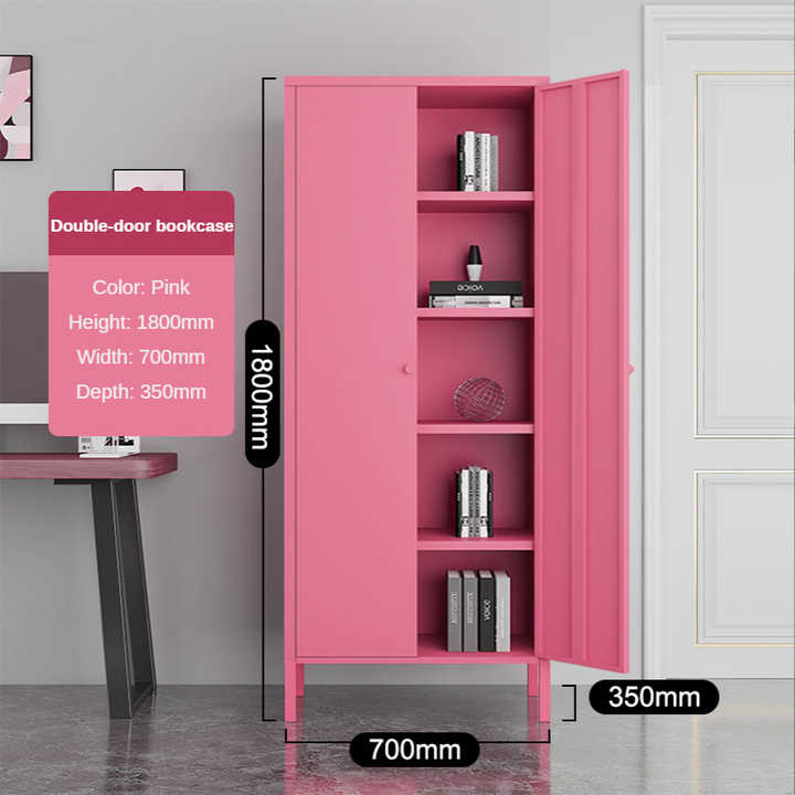 Lightweight Modern Style Bookcase Steel Bookcase Children's Metal Bookcase Minimalist Stainless Steel Frame Living Room Library