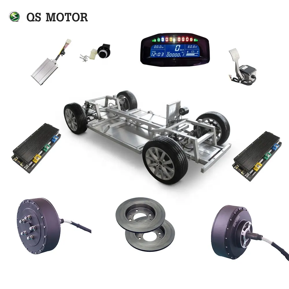 Kit de conversão de motor, qs motor 273 8000w 2wd 96v 115kph 72v 95kph 48v 67kph bldc cubo de carro elétrico sem escova kits de conversão de motor com motor apt96600