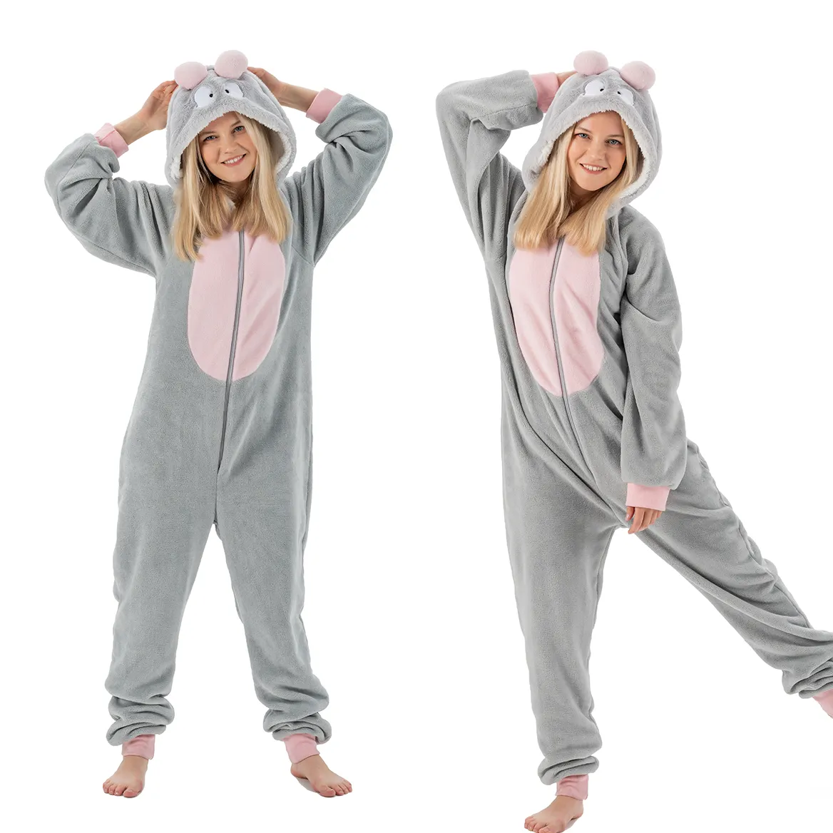 Wholesale Animal Mermaid Adult Pajamas Plush Flannel Pajamas Custom Plus Size Animal Onesie