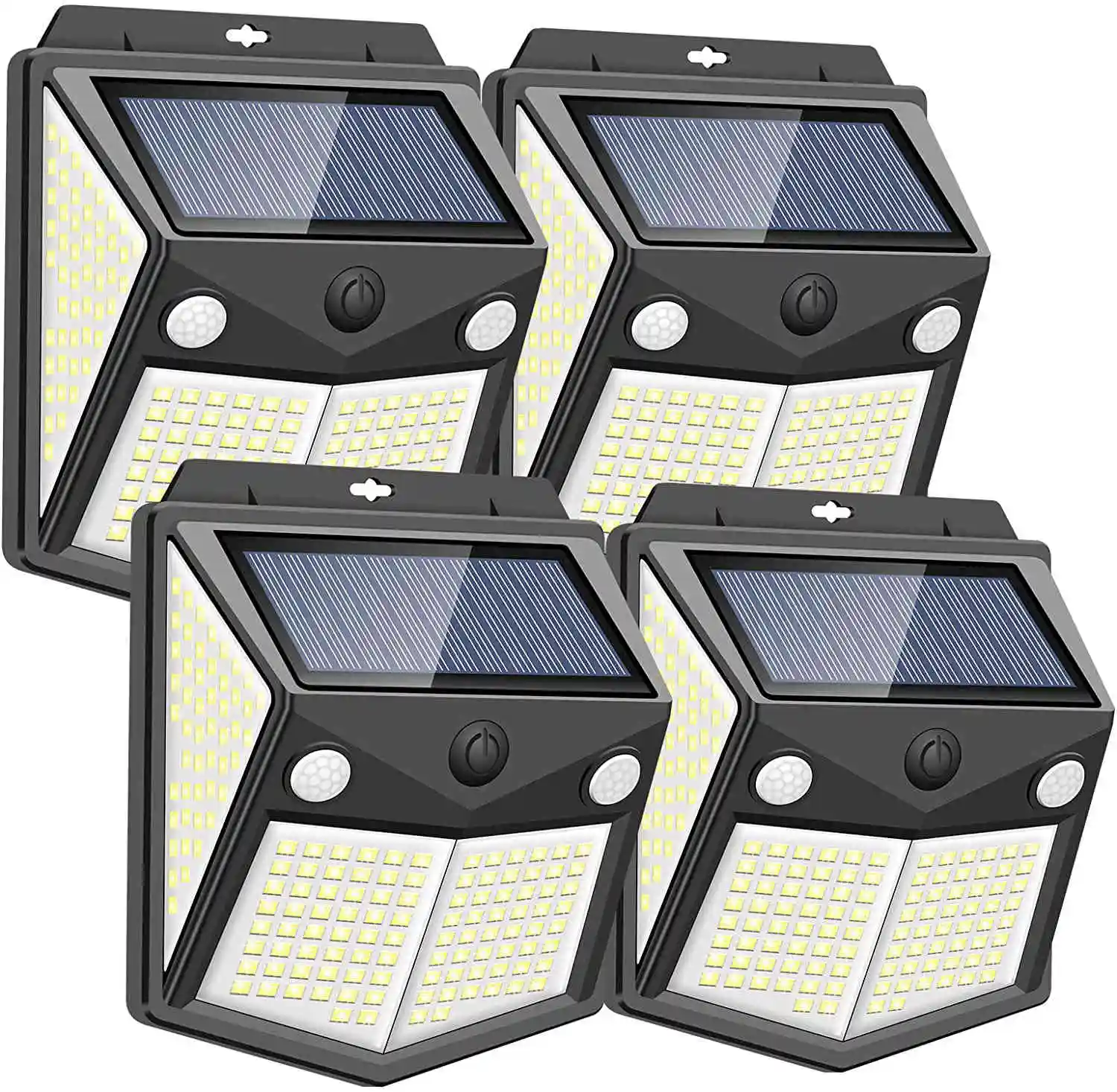 4W 400LM sensor de seguridad solar PIR DIM luces al aire libre 200LEDs luces de pared solares impermeable IP65 para el hogar puerta de garaje patio calle