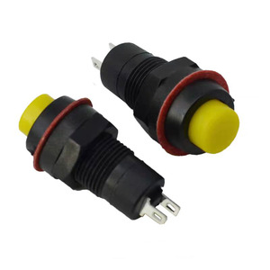 2 inserti a testa piatta interruttore a pulsante rosso in metallo interruttore a pulsante struttura elettronica per 250v/24v/220v/12v 10A plastica - Product Image 5