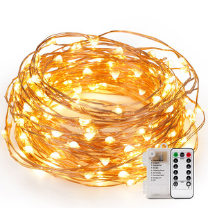 16.4 Feet 50 Led Fairy <strong>Lights</strong> Battery Operated with <strong>Remote</strong> Control <strong>Timer</strong> Waterproof Copper Wire Twinkle <strong>String</strong> <strong>Lights</strong> - Product Image 1