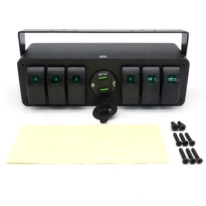6ギャング2Wayスイッチパネルボックス防水LED電圧計デュアルUSB充電器ソケット12Vマリンロッカースイッチパネルカーボート用 - Product Image 5